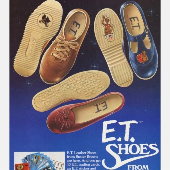 RARE VINTAGE 80s E.T. BUSTER BROWN SHOES NAVY BLUE AND BURGUNDY - Picture 5 of 7